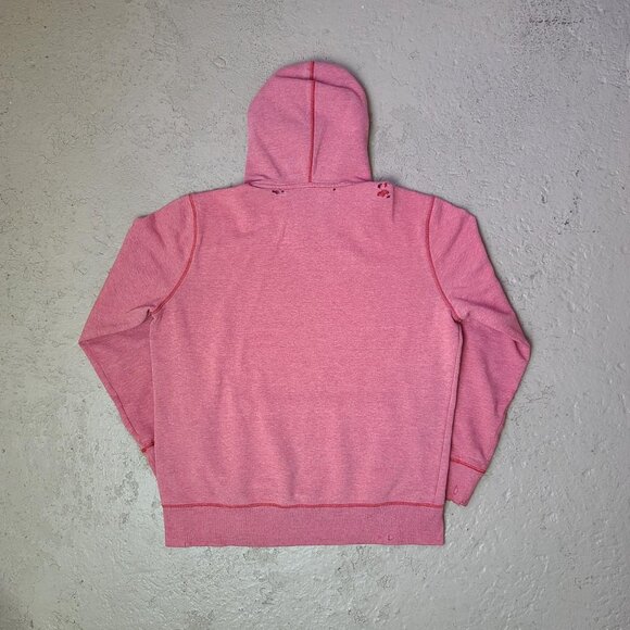 Vintage faded/distressed red hoodie pullover sweatshirt men's L - Picture 2 of 2